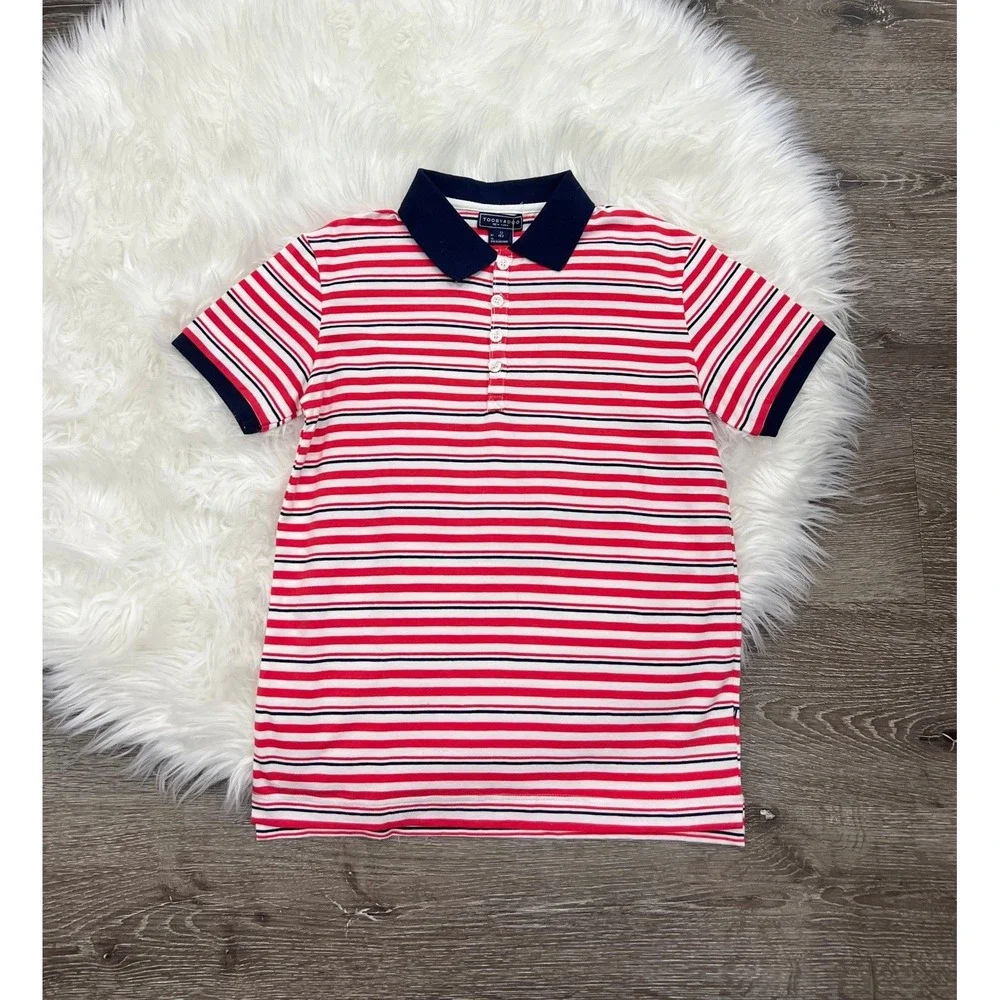Toobydoo Red, White & Blue Striped Polo Size 12 NEW ($42)